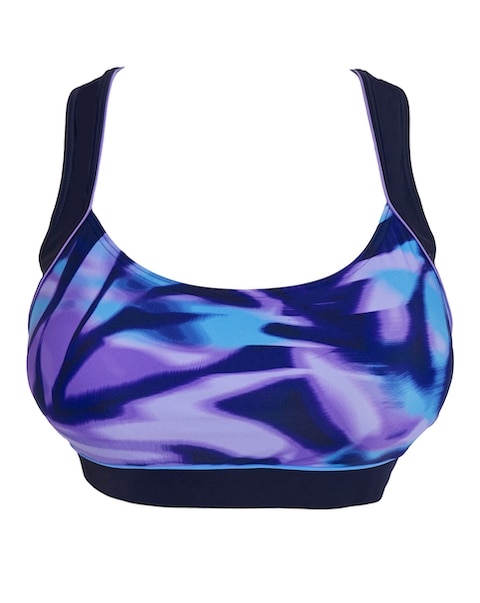 Sports Swim Bikini Cross Back Crop Top