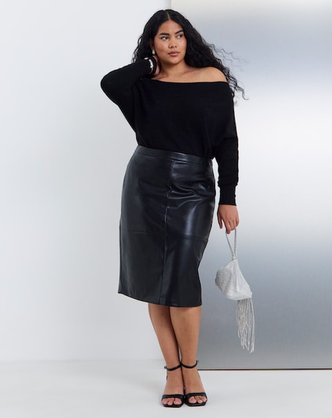 Simply Be PU Pencil Skirt