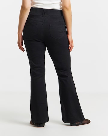 Black Stretch Flared Pull On Jeggings