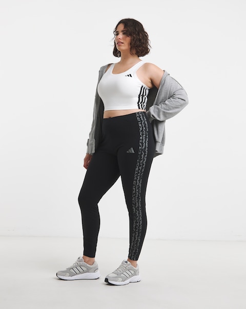 adidas 3 Stripe Leopard Print Legging