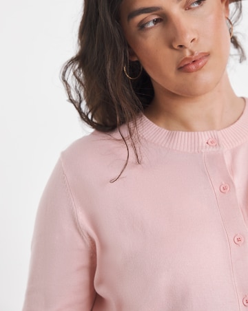 Eversoft Pink Crew Neck Cardigan