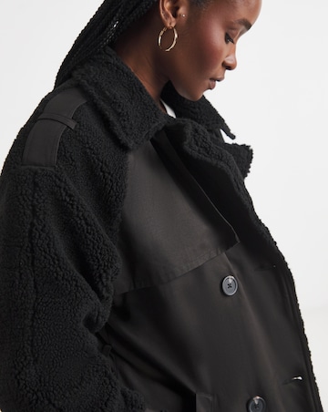 Black Borg Mix Trench Coat
