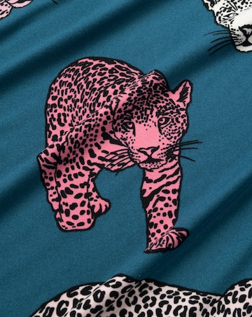 Chelsea Peers Classic Long Sleeve Crew Neck Leopard Pyjama Set