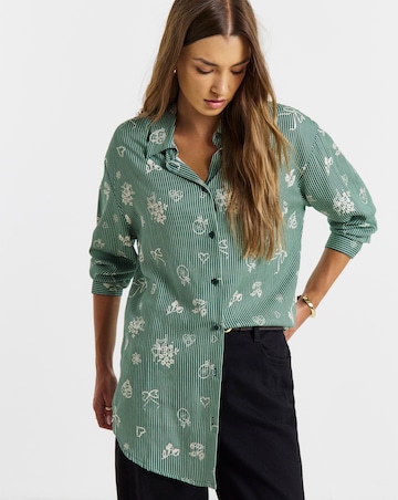 Simply Be Stripe Linen Mix Boxy Shirt