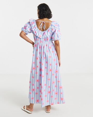 Twisted Wunder Cotton Stripe Floral Maxi Dress