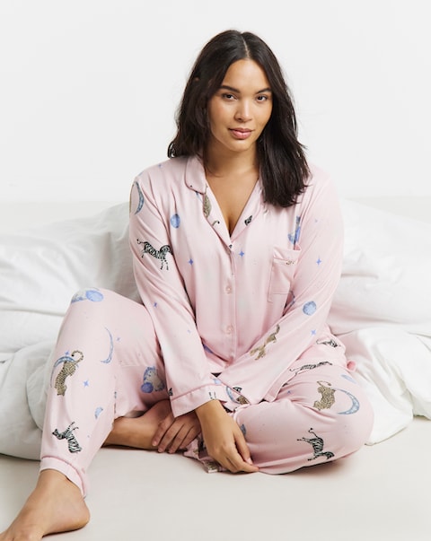 Pretty Secrets Supersoft Knit Celestial Print Pyjama Set