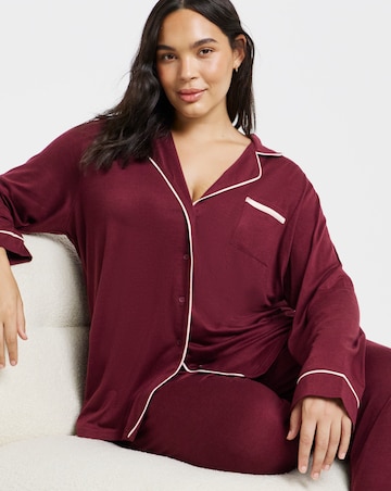 Pretty Secrets Soft Revere Pyjama Set Burgundy