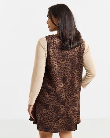 Simply Be Leopard Suedette Flippy Mini Dress