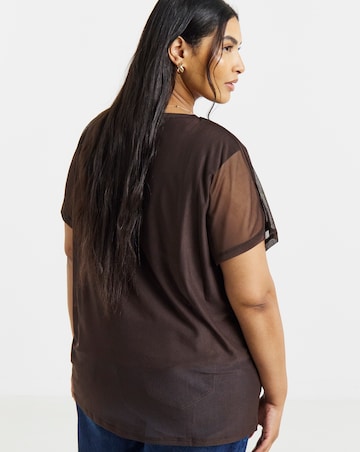Simply Be Chocolate Mesh Tank Top