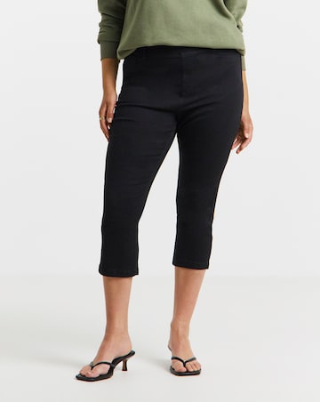 Simply Be Black Pull On Capri Jegging