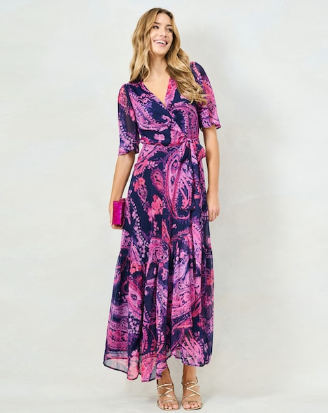 Hope & Ivy Yasmine Maxi Wrap Dress