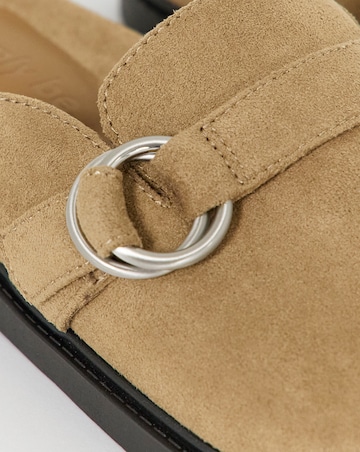 Penny Flat Buckle Mule Shoes - Wide Fit (E)