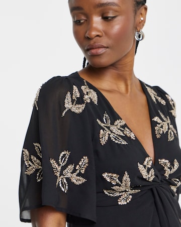 Maya Deluxe Twist Front Embellished Maxi Dress