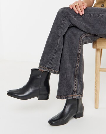 Candice Classic Leather Ankle Boots - Wide Fit (E)