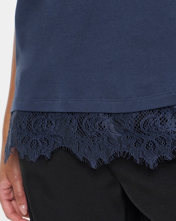 Simply Be Navy Lace 2 in 1 T-Shirt