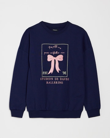 Sweatshirt And Jogger Bow Embroidery Lounge Set