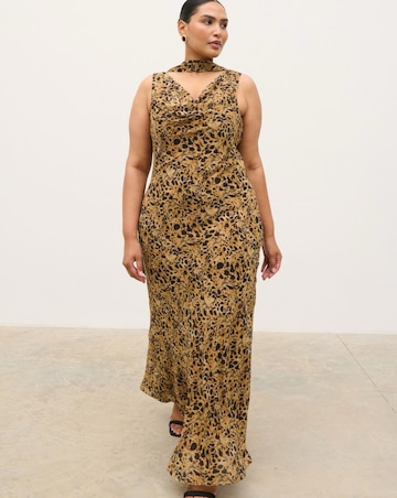 Pretty Lavish Arden High Cowl Scarf Leopard Print Maxi Dress