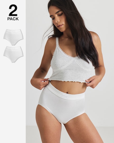 Sloggi (2 Pack) Cotton Double Comfort Maxi Knickers White