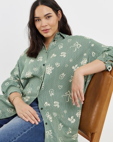 Simply Be Stripe Linen Mix Boxy Shirt