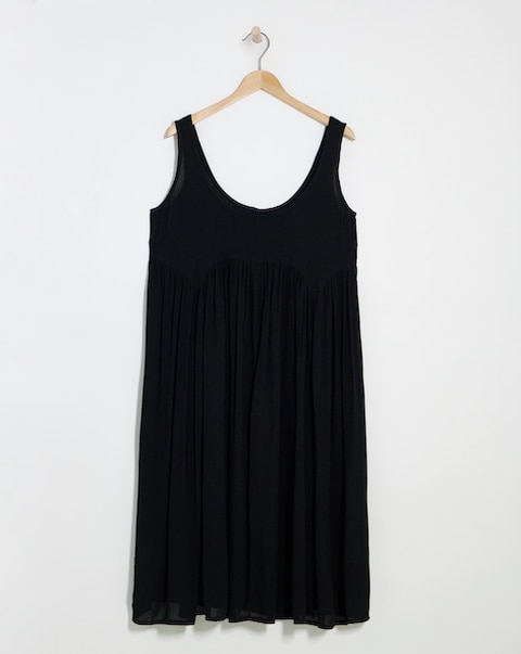 Simply Be Black Crinkle Midi Sundress