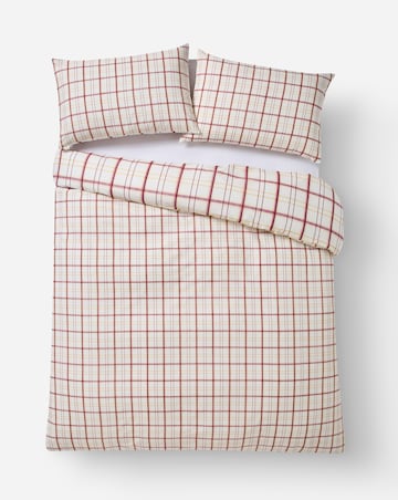 Painted Check Cotton Blend Reversible Duvet Cover Set