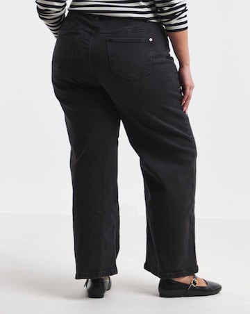 Simply Be 99 1 Black Comfort Stretch Slouchy Wide Leg Jeans