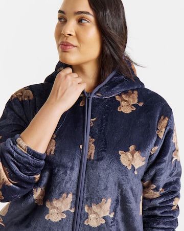 Pretty Secrets Highland Cow Zip Up Lounge Cardigan