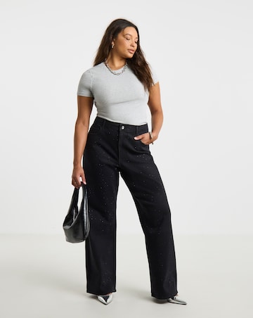 ONLY Snow High Waisted Rhinestone Denim Jean