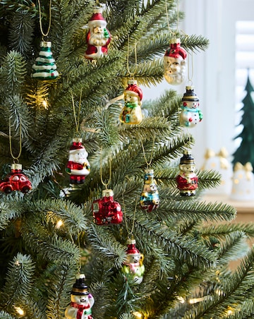 Gisela Graham Pack of 12 Painted Glass Mini Tree Decorations