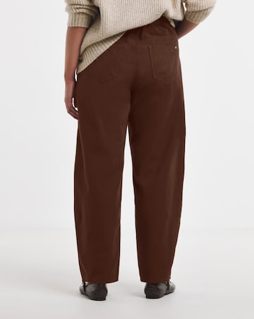 Toffee Tapered Barrel Leg Jeans