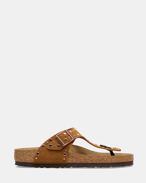 Birkenstock Gizeh Mink Suede Rivet Sandals - Standard Fit (D)