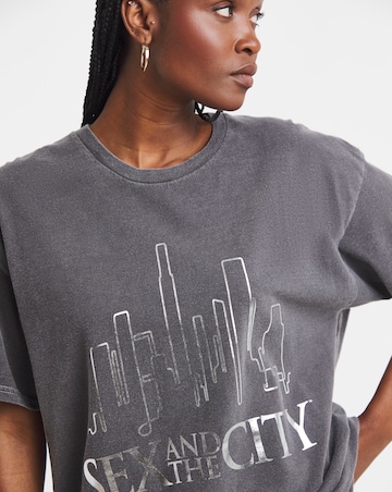 Simply Be Washed Grey Sex & The City Foil License T-Shirt