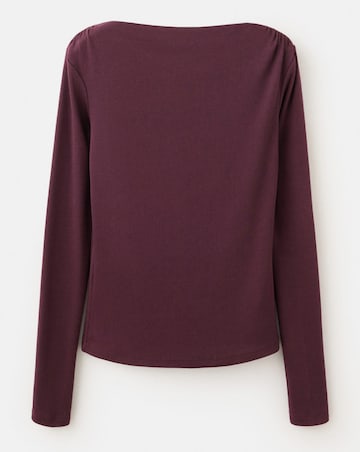 Mango Long-Sleeved Boat Neck T-Shirt