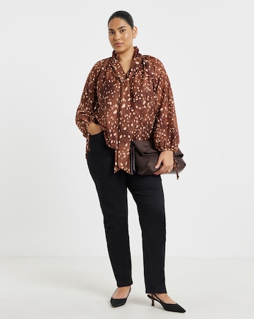 Simply Be Animal Print Pussy Bow Blouse