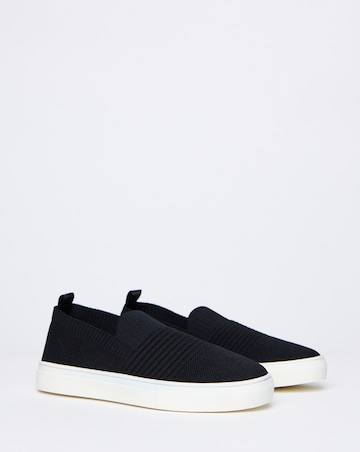 Felicity Stretch Textile Slip On Trainers - Wide Fit (E)