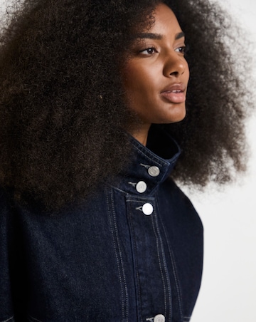 Simply Be Indigo Funnel Neck Bat Wing Denim Jacket