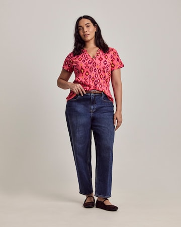 Julipa Cotton Ribbed Henley Top