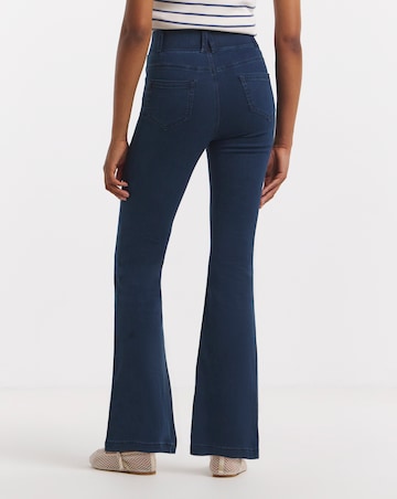 Simply Be Womens Stretch Flared Pull On Jeggings - Dark Blue