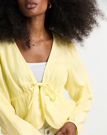 Pieces Sastina V-Neck Woven Tie Top