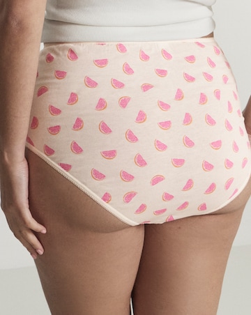 Pretty Secrets (7 Pack) Cotton Full Fit Brief Knickers Fruit Print