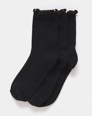 Pretty Secrets (3 Pair Pack) Basic Lettuce Hem Ankle Socks