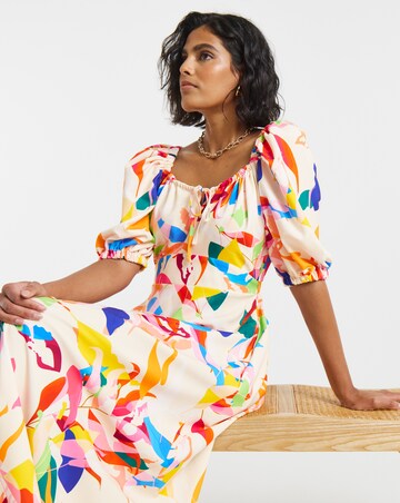 Twisted Wunder Crepe Tropical Midaxi Dress