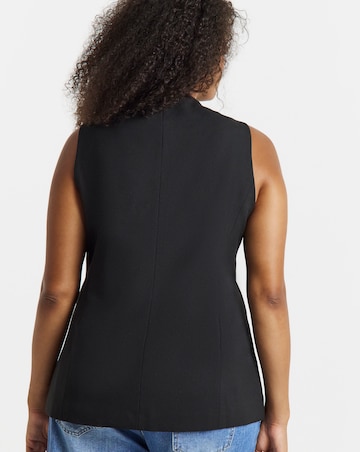 Black Longline Tailored Waistcoat