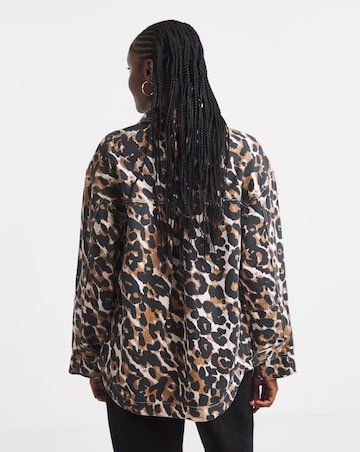 Simply Be Leopard Print Button Through Utility Jacket