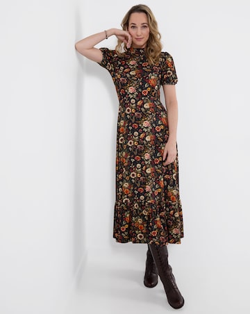 Joe Browns Autumn Florals High Neck Jersey Maxi Dress