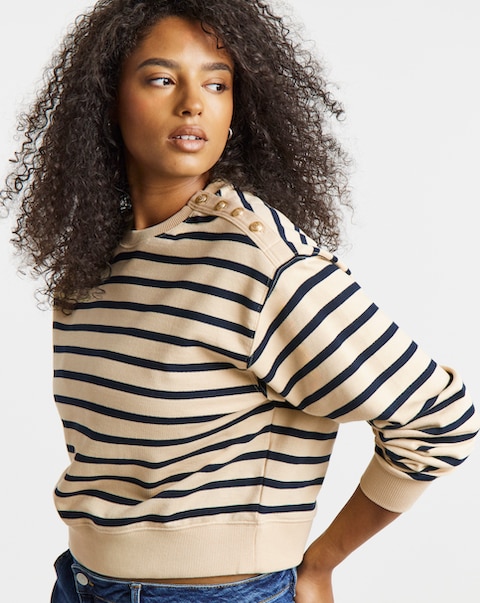 Tommy Hilfiger Gold Button Polo Sweatshirt