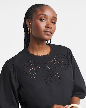 Broderie Puff Sleeve Blouse