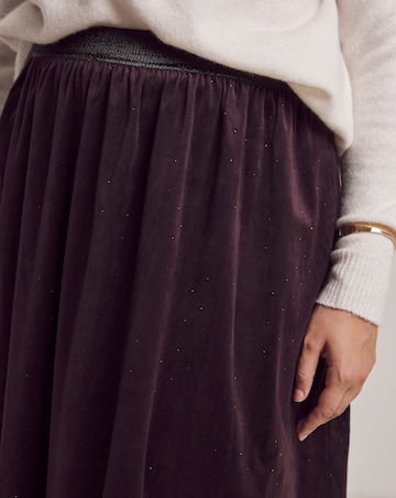 Julipa Velvet Embellished Midi Skirt