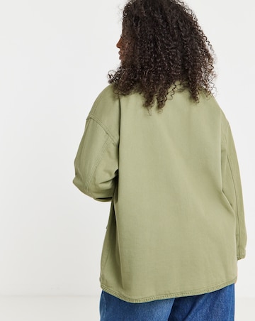 Simply Be Khaki Stitch Detail Utility Jacket