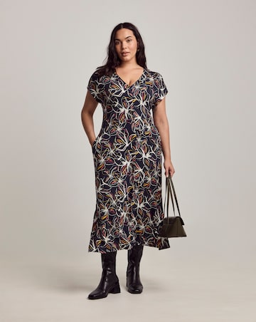 Julipa Printed Cap Sleeve Midi Dress